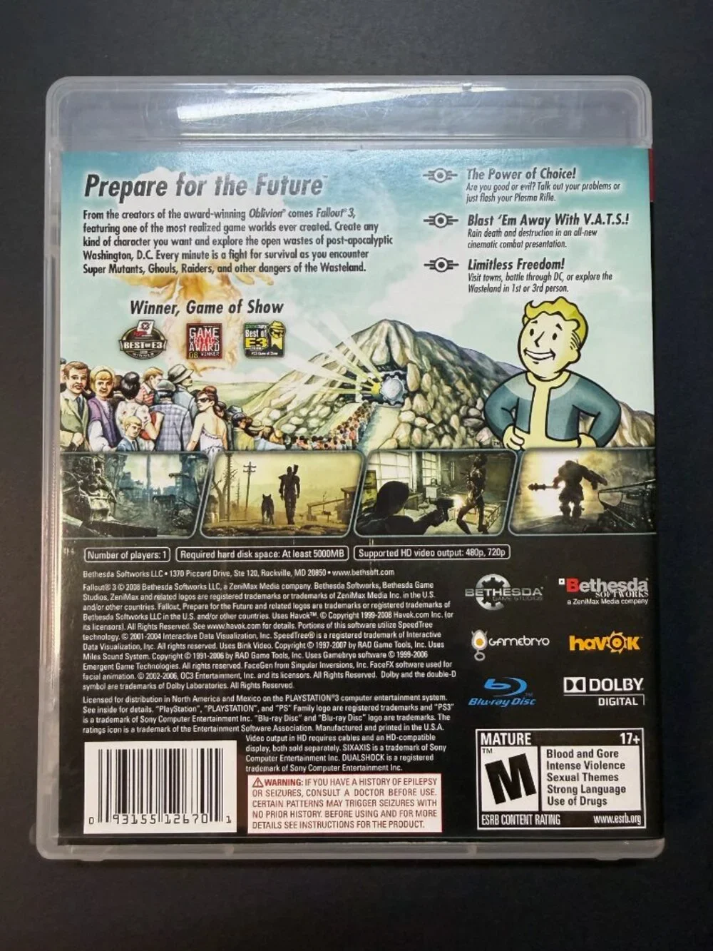 Fallout 3 - Sony Playstation 3 - PS3 Action RPG Game Complete